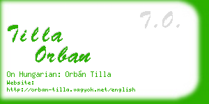 tilla orban business card